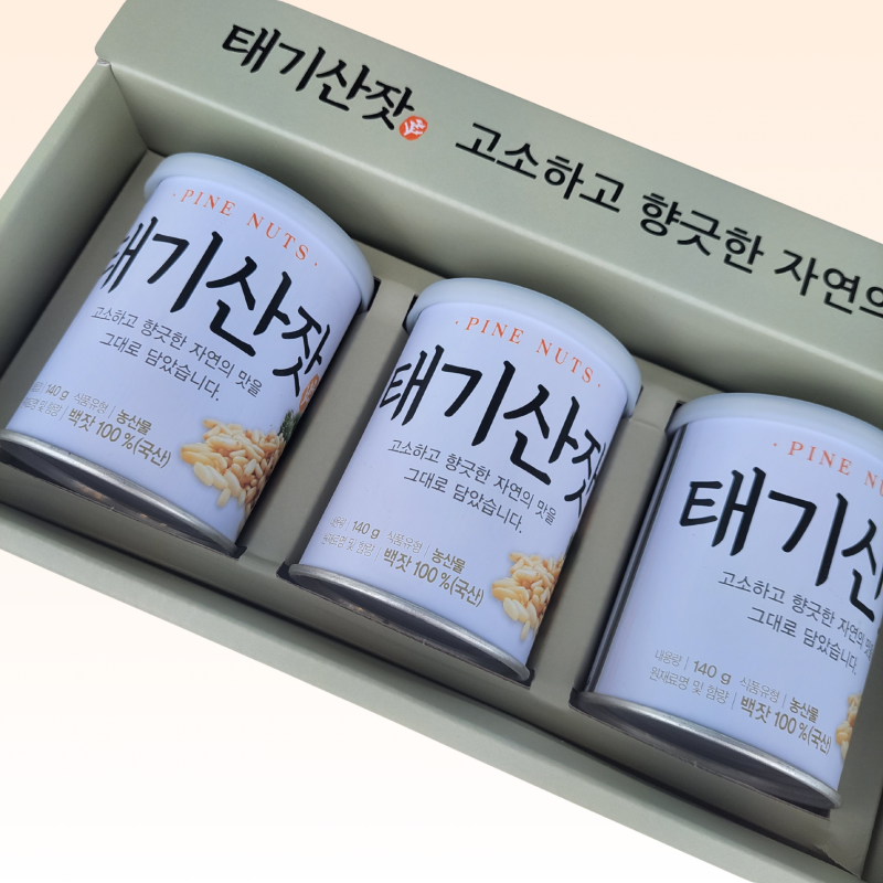 태기산잣,국내산 태기산잣 캔잣세트(140g x 3캔) 황잣 백잣