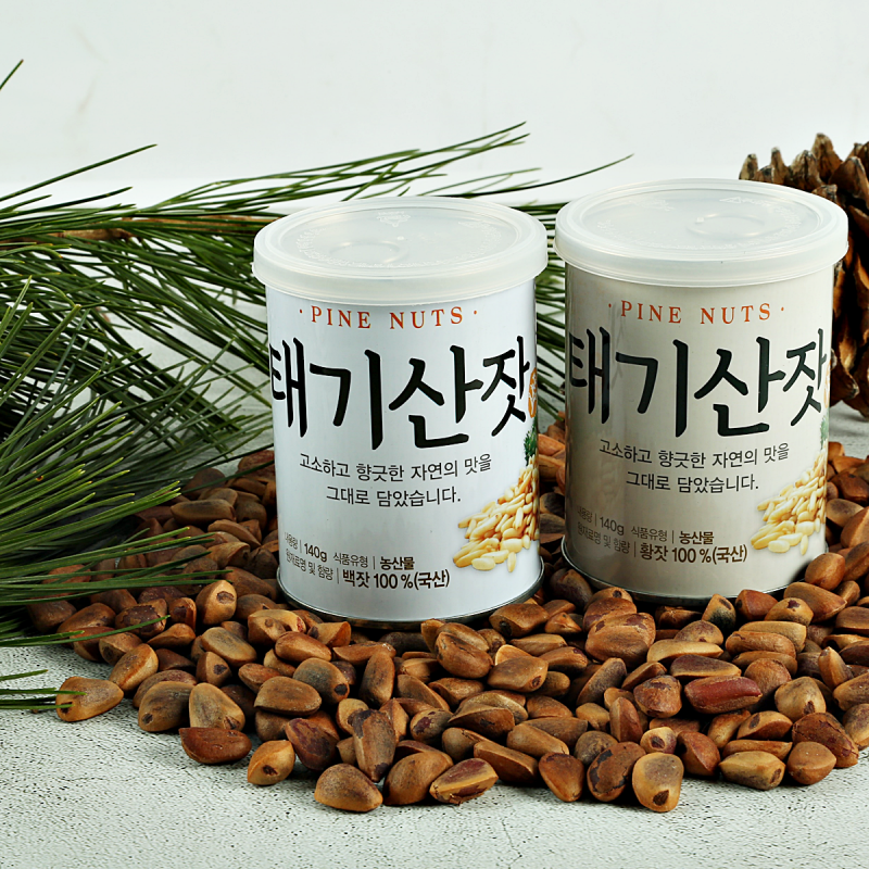태기산잣,국내산 태기산잣 캔잣세트(140g x 6캔) 황잣 백잣